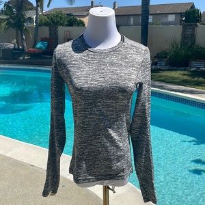 Adidas long sleeve climalitte grey running top | Size XS